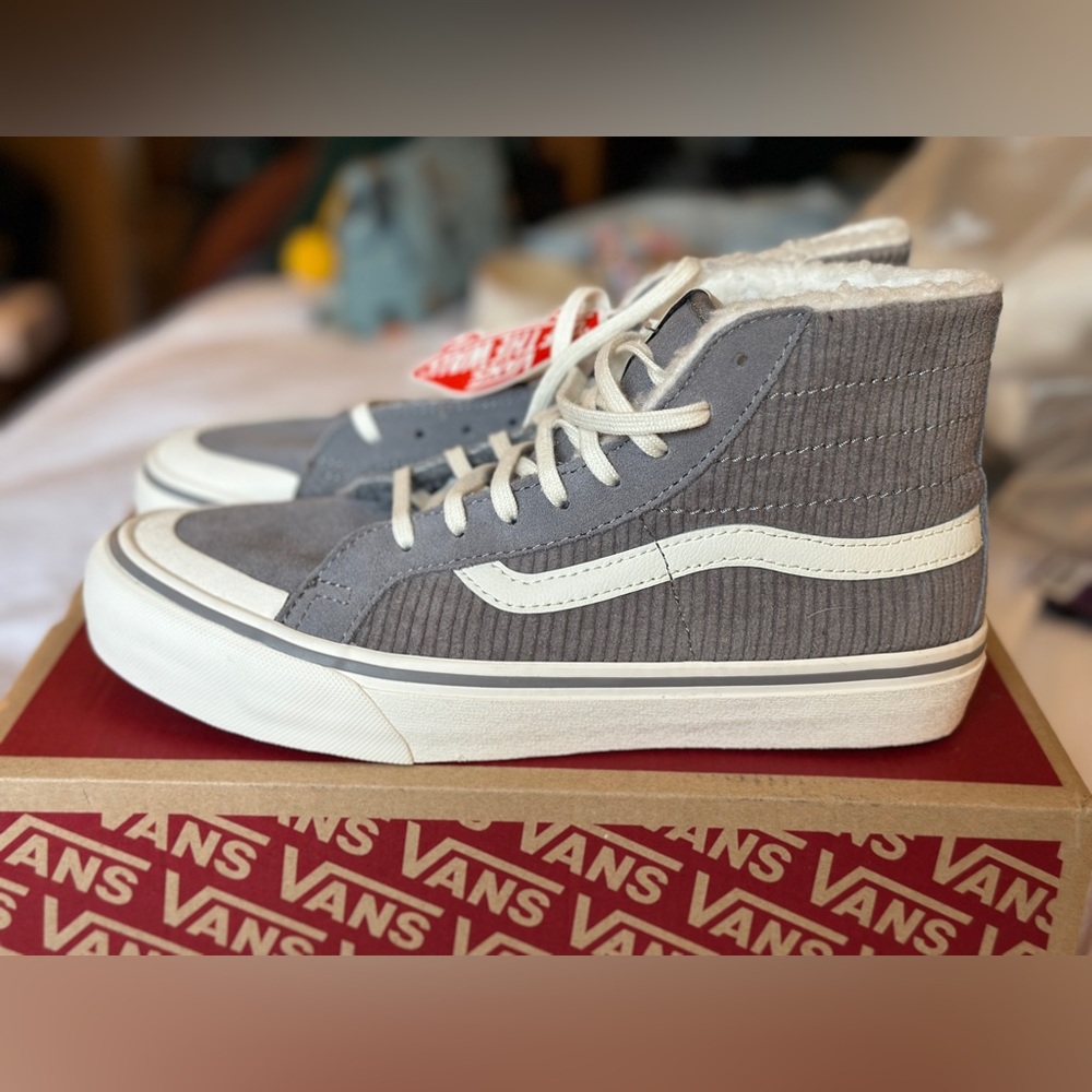 NIB Vans Unisex SK8-Hi 138 Decon SF High-Top Sneakers in Corduroy & Sherpa, Sz 8